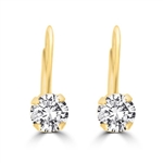 0.5ct round brilliant stone earrings in Solid Gold