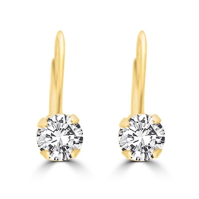 0.5ct round brilliant stone earrings in Solid Gold