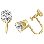 French Backs by Diamond Essence set in 14K Solid Yellow Gold