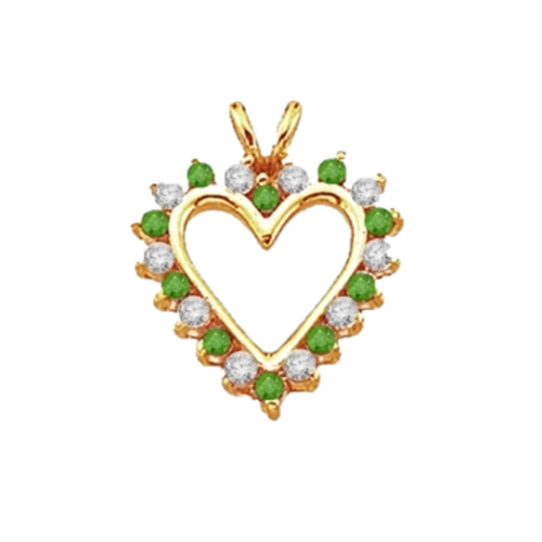 Emerald  Essence Heart Pendant - 0.5 Cts. T.W. set in 14K Solid Yellow Gold.