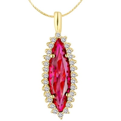 4ct ruby stone pendant in 14k Solid Gold