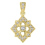 Diamond Essence Designer Pendant with Round Stones.1.25 Cts. T.W. set in 14K Solid Yellow Gold.