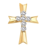 Diamond Essence Cross Pendent with Round Brilliant Melee, 0.66 Ct.T.W.