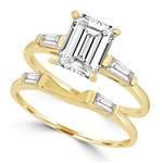 Ring – wedding set emerald cut marquise stone