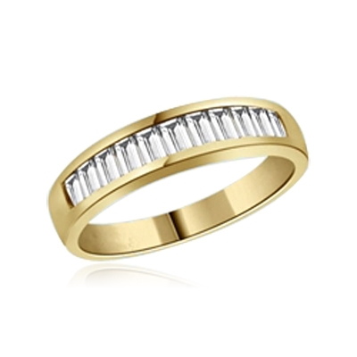 ring - yellow gold baguette band