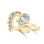 Almamiva and Rosina - Pear Shaped Center Enhances this Wedding Set. 1.75 Cts. T.W with round melee channel set down the wedding band, in 14K Solid Gold. You will live happily everafter!
