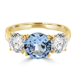 Ring – 3 stone ring, 2 ct center, 1 ct on sides