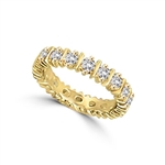 Ring  - eternity band with alternate bar and round stone