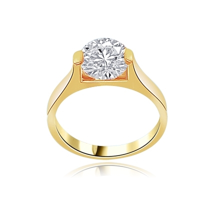 Bit of Heaven-Solitaire ring round cut diamond