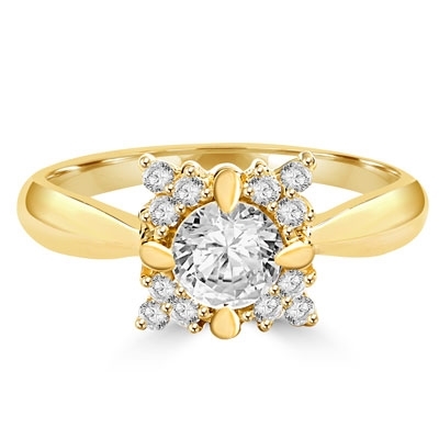 gold designer ring of round stones