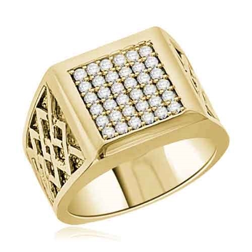 Diamond Essence Ring With 0.40 Cts.T.W. of Diamond Essence Melee set in heavy setting of 14K Solid Yellow Gold.