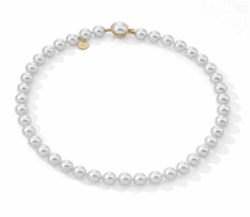 Majorca Pearl Necklace by Diamond Essence set in Sterling Silver