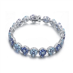 Diamond Essence navy And Sky Blue Hued Beautifully Placed Bracelet