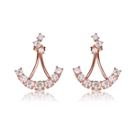 Diamond Essence  Rose Gold Anchor Shaped Earrings In Sterling Silver - SEC8718R