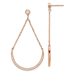 Diamond Essence Designer Dangle Earrings, 1.50 Cts.t.w. in Rose Plated Sterling Silver.
length 56mm and width 29mm.