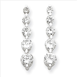 Diamond Essence Drop Earring with graduating round brilliant stones, 0.80 Ct.T.W. set in Platinum Plated Sterling Silver. Length 21mm and width 4mm.