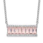 Diamond Essence morganite Necklace, 2  Cts.T.W. in Platinum Plated Sterling Silver.
Length-18"