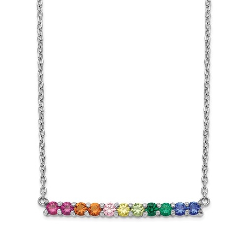 Diamond Essence Multi Color Necklace, 2.75 Cts.T.W. in Platinum Plated Sterling Silver.
Length-18"