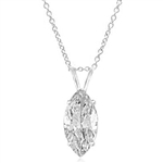 sterling silver marquise cut pendant