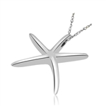 Impressive Starfish Pendant in Platinum Plated Sterling Silver. (Chain not included).