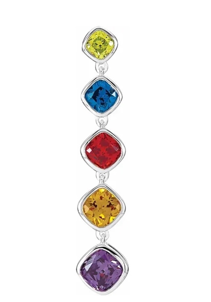 Diamond Essence Multi Color Necklace, 2.75 Cts.T.W. in Platinum Plated Sterling Silver.