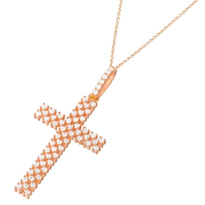 Rose gold plate silver cross pendant