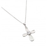 Diamond Essence Cross Pendant With Round Brilliant Stone Set In Four Prong Setting, 0.50 Ct.T.W. In Platunum Plated Sterling Silver.
&#8203;Approx Size Of Pendant Is 27.50mm Length And 19.50mm Width.