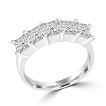 sterling silver band with 5 princess cut diamonds