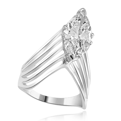 Ring - 3.5 ct marquise diamond set in 6 prongs