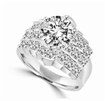 round cut platinum plated sterling silver diamond ring