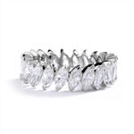 Silver ring- marquise cut stones set in angular setting