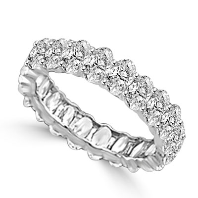 classic eternity band of platinum plated sterling silver