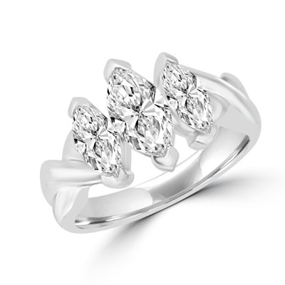 marquise ring in platinum plated sterling silver