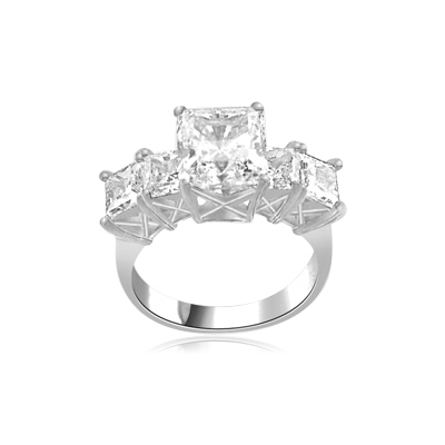 2ct Princess cut Diamond Masterpiece ring in silver