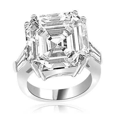 Expensive mini aristocrat of diamond cuts ring in Platinum Plated Sterling Silver