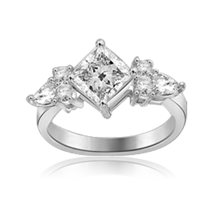 1.25ct princess cut diamond stone in silver