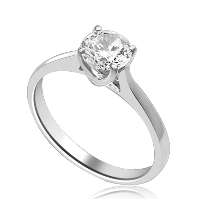 A perfect solitaire to propose! Beautiful Tiffany set 0.75 Ct. Ring. In Platinum Plated Sterling Silver.