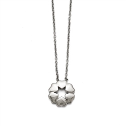 Stainless Steel Polished Flower Necklace