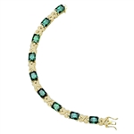 emerald stone,melee ribbons gold vermeil bracelet