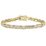 6.75 inch bracelet with unusual link setting in Gold Vermeil