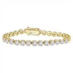 6.75 Inch bezel set bracelet in gold vermeil
