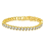 6.00ct S -curve bracelet in 14K Gold  Vermeil