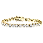 7 Inches Bracelet with delirious bezel set Round Brilliant Diamond Essence Masterpieces forming 5.60 Cts. T.W.