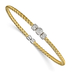 Gold plated Cuff  bracelet   Diamond Essence simulated Round stones