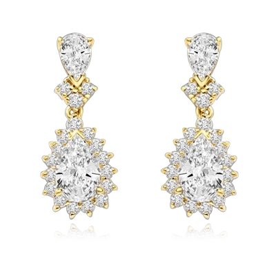 7ct white essence earrings in 14K Gold Vermeil