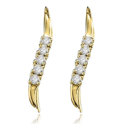 0.5ct Slim & melee earring in 14K Gold Vermeil