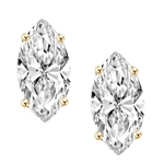 0.5 ct Marquise Studs earrings in gold vermeil