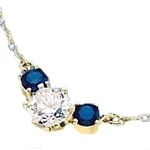 Diamond Essence and sapphire Essence together make a special gift. 1.75 cts.t.w. 14K Gold Vermeil.