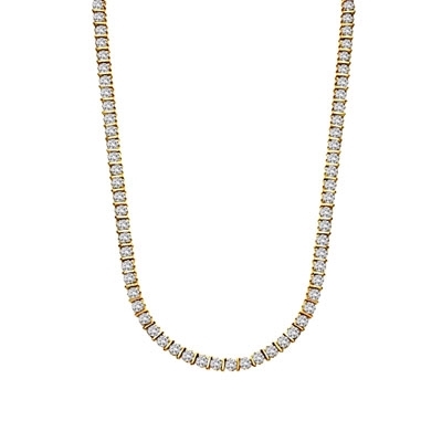 16 Inch Bar Necklace where each gorgeous round brilliant masterpiece is separated with distinction - creating oomph of 12.75 Cts. T.W.