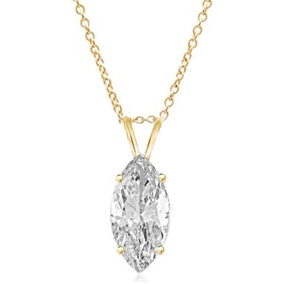 14K Gold Vermeil marquise cut pendant